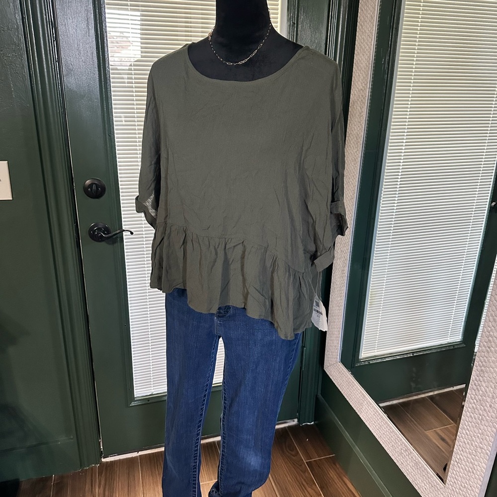 Altar'd State Olive Green Top